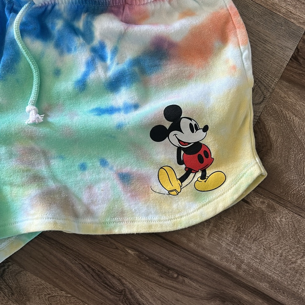 Disney Pastel Tie-Dye Mickey Shorts - Pink, Orange, Blue, Green, Purple - Picture 4 of 6